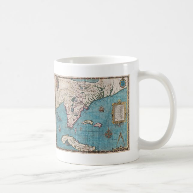 Caneca De Café Mapa antigo de Florida e de Cuba (Direita)