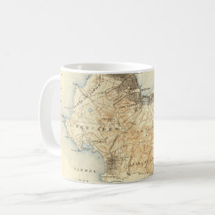 Caneca De Café Mapa Antigo de Monterey Carmel-by-the-Sea Califórn