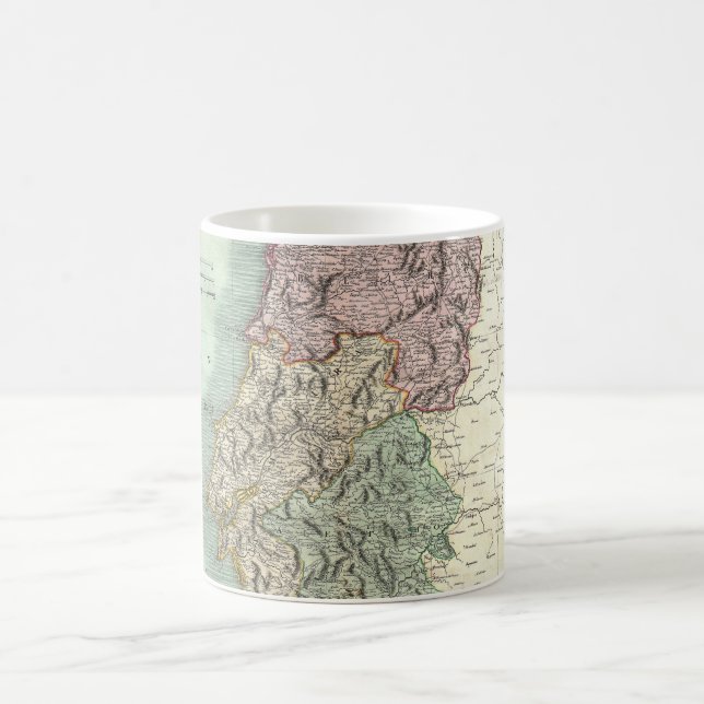 Caneca De Café Mapa Antigo de Portugal (1801) (Centro)