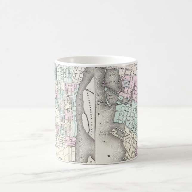 Caneca De Café Mapa Antigo de Savannah e Charleston (1855) (Centro)