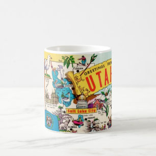 Caneca De Café Mapa Antigo de Utah