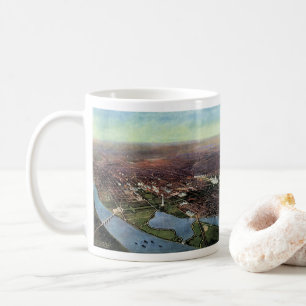 Caneca De Café Mapa antigo de Washington DC e do Rio Potomac