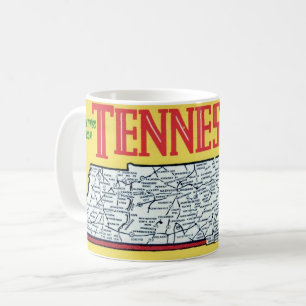 Caneca De Café Mapa Antigo do Tennessee