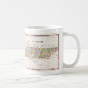 Caneca De Café Mapa Antigo do Tennessee (1827)