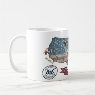 Caneca De Café Mapa Antigo dos Estados Unidos - American Patriot