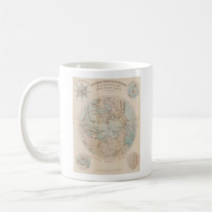 Caneca De Café Mapa Ártico do Polo Norte Francês Antigo 1867