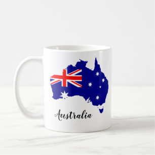 Caneca De Café Mapa australiano de bandeira australiana Aussie
