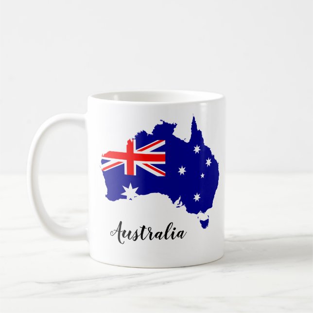 Caneca De Café Mapa australiano de bandeira australiana Aussie (Esquerda)