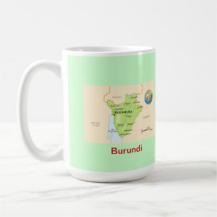 Caneca De Café Mapa & bandeira de Burundi