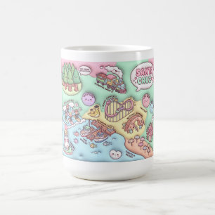Caneca De Café Mapa Bonito do Bairro de Santa Cruz Califórnia UCS