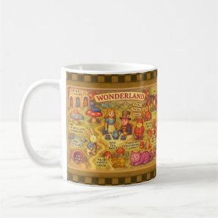 Caneca De Café Mapa Caprichoso das Aventuras de Alice no País das