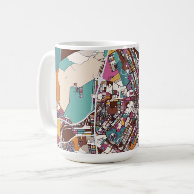 Caneca De Café Mapa colorido de Brasília (Frente Esquerda)