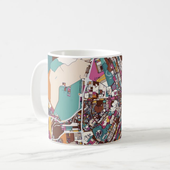 Caneca De Café Mapa colorido de Brasília (Frente Esquerda)