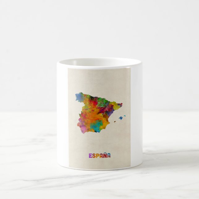 Caneca De Café Mapa da aguarela da espanha (Centro)