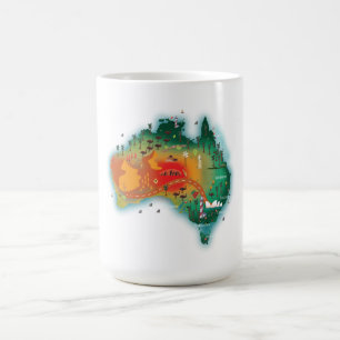 Caneca De Café Mapa Da Austrália