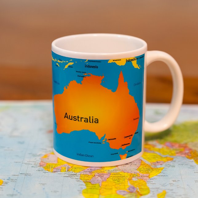 Caneca De Café Mapa da Austrália (Criador carregado)