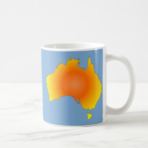 Caneca De Café Mapa da Austrália Sunny