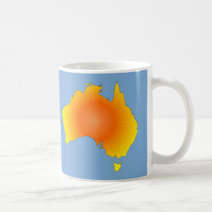 Caneca De Café Mapa da Austrália Sunny