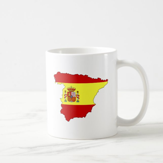 Caneca De Café Mapa da bandeira da espanha sem redução (Direita)