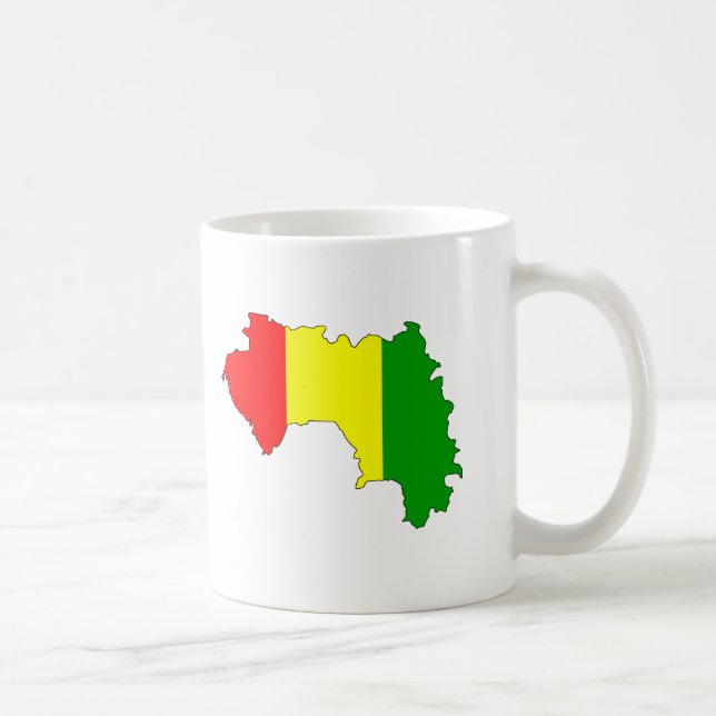 Caneca De Café Mapa da bandeira da Guiné (Direita)