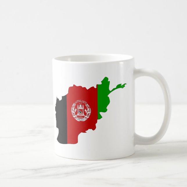 Caneca De Café Mapa da bandeira de Afeganistão (Direita)
