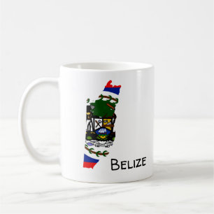 Caneca De Café Mapa da bandeira de Belize