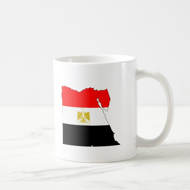 Caneca De Café Mapa da bandeira de Egipto (Direita)