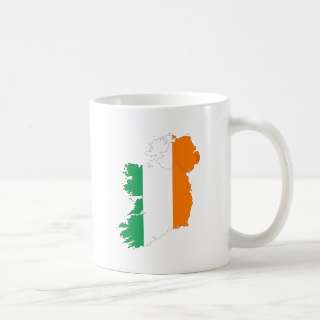 Caneca De Café Mapa da bandeira de Ireland (Direita)