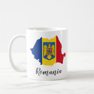 Caneca De Café Mapa da bandeira de Romania