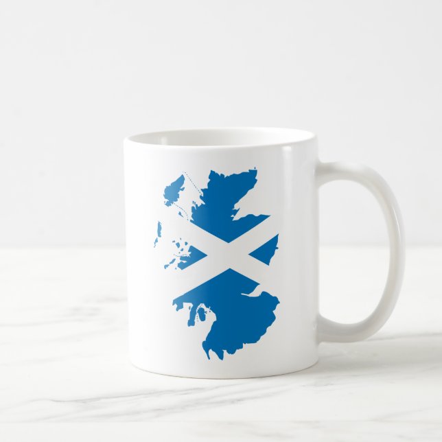 Caneca De Café Mapa da bandeira de Scotland sem redução (Direita)