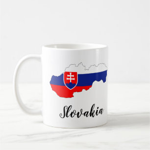 Caneca De Café Mapa da bandeira de Slovakia