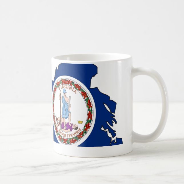 Caneca De Café Mapa da bandeira de Virgínia (Direita)