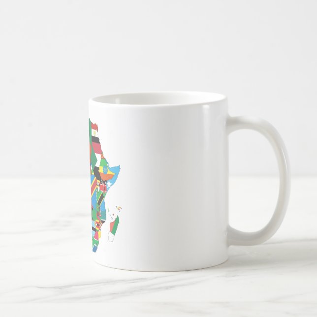 Caneca De Café Mapa da Bandeira do Continente Africano (Direita)