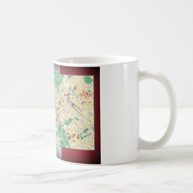 Caneca De Café Mapa da cidade de Roma (Direita)