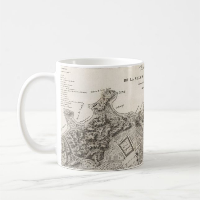 Caneca De Café Mapa da cidade do Rio de Janeiro (1820) (Esquerda)