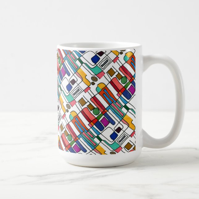 Caneca De Café "Mapa da cidade" - Mug de design abstrato de conte (Direita)