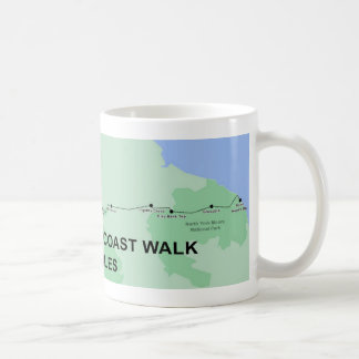 Caneca De Café Mapa da Costa para a Marcha Costeira