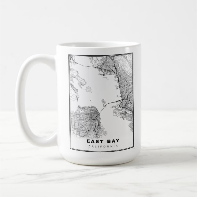Caneca De Café Mapa da East Bay (Esquerda)