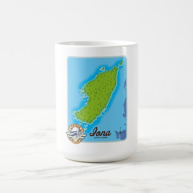Caneca De Café Mapa da Escócia Iona (Centro)
