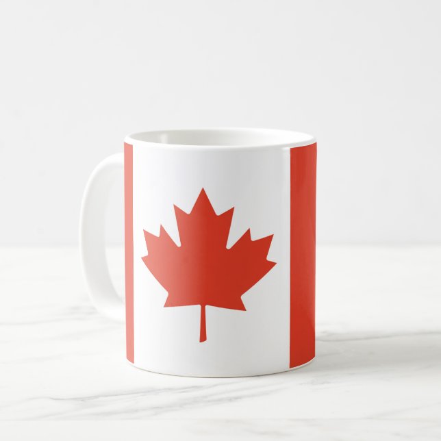 Caneca De Café Mapa da Folha de Bordo Canadense (Frente Esquerda)