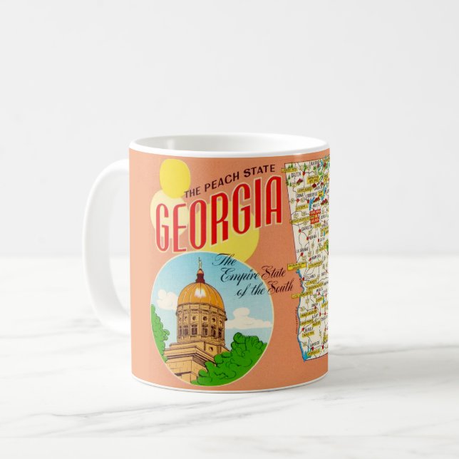 Caneca De Café Mapa da Geórgia (Frente Esquerda)