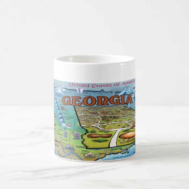 Caneca De Café Mapa da Geórgia EUA (Centro)