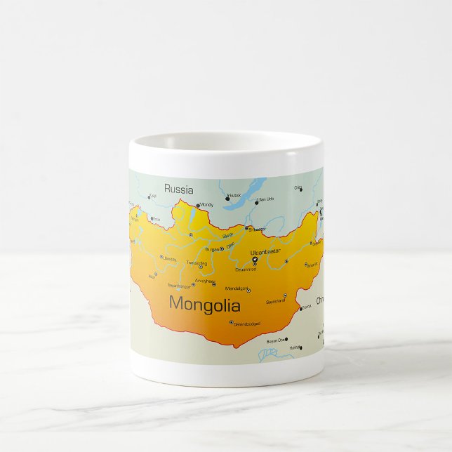 Caneca De Café Mapa da Mongólia (Criador carregado)