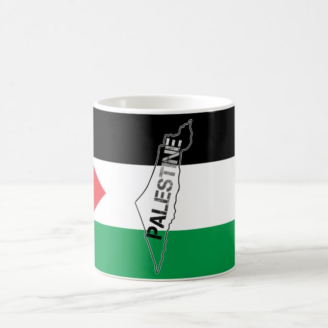 Caneca De Café Mapa da Palestina Livre sobre a Bandeira da Palest (Centro)