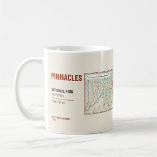 Caneca De Café Mapa da Trilha de Pinnacles National Park em Canec