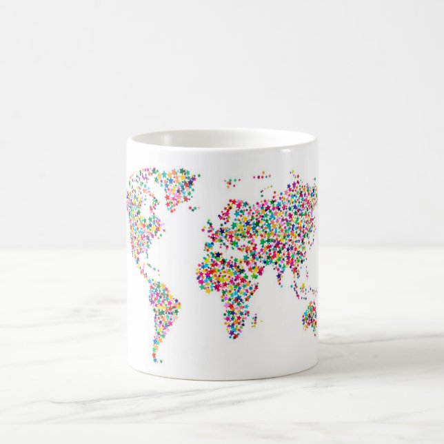 Caneca De Café Mapa das Estrelas do Mapa Mundial (Centro)
