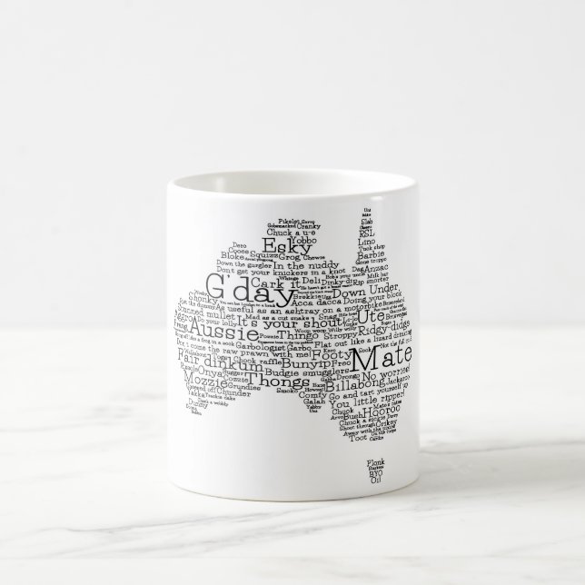 Caneca De Café Mapa das gírias australianas (Centro)