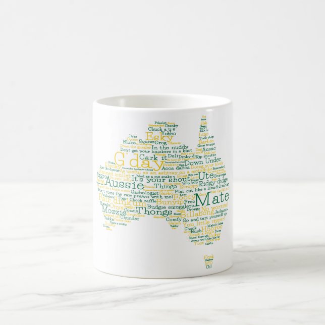 Caneca De Café Mapa das gírias australianas (Centro)