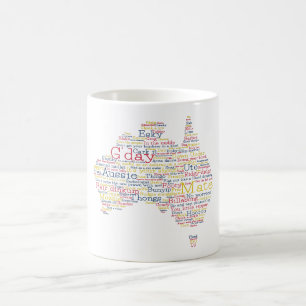 Caneca De Café Mapa das gírias australianas da edição especial