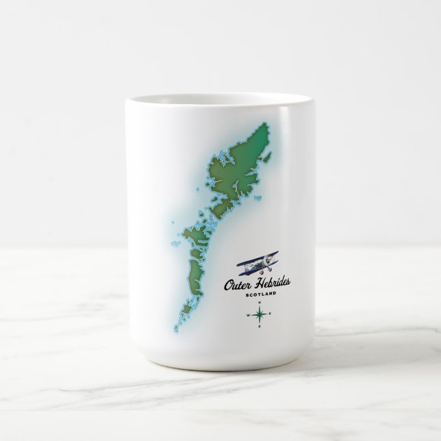Caneca De Café Mapa das Hebrides Exteriores da Escócia (Centro)